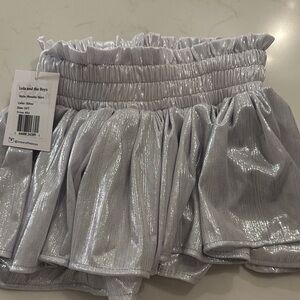 Lola + The Boys Silver Metallic Skirt